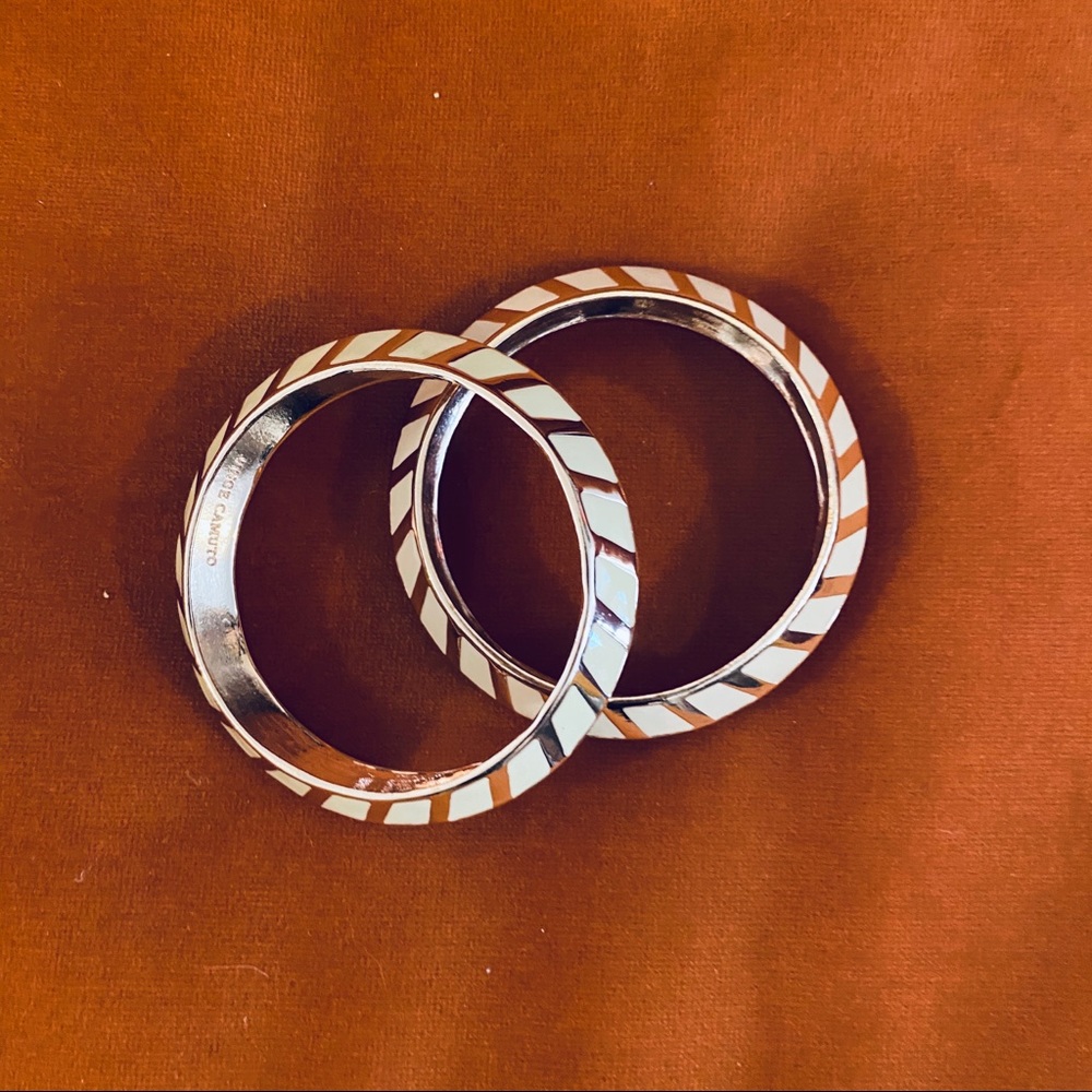 Pair of rose gold & blush bangle bracelets - Picture 1 of 2